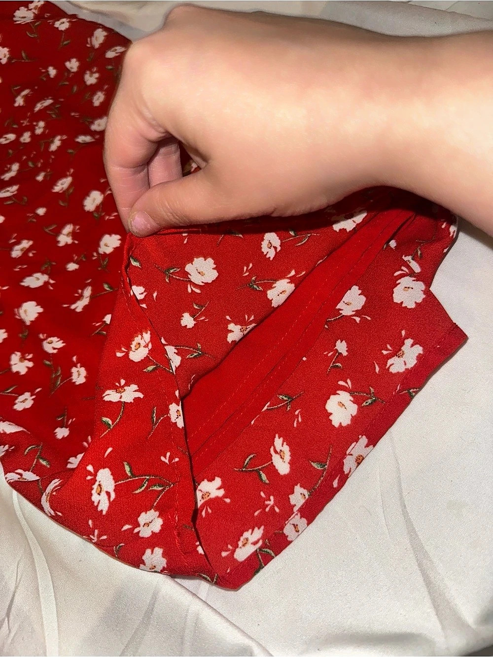 Lulus Red Floral Ruffle Wide Leg Jumpsuit Size Small - Picture 7 of 9